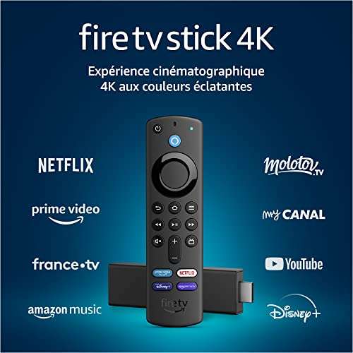 Passerelle multimédia  Fire TV Stick 4K - avec télécommande vocale  Alexa (dotée de boutons de contrôle de la TV) –