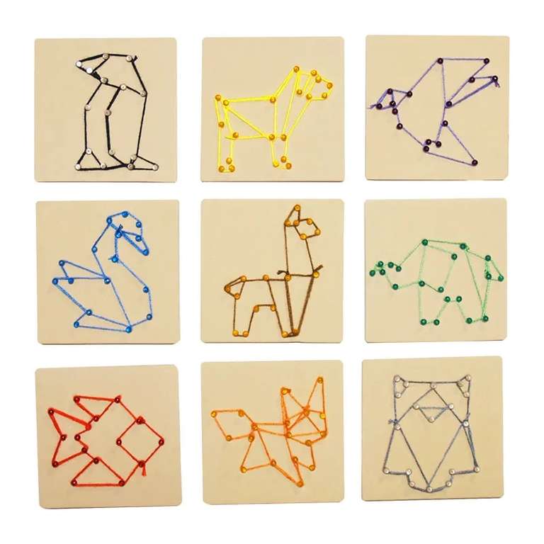 Kit DIY String Art Orig'Animals - 10 pièces, 10x10cm