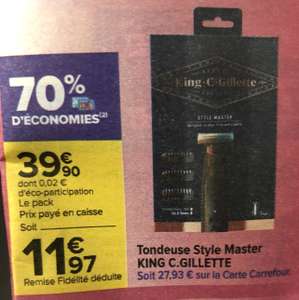 Tondeuse à barbe et cheveux King C Gillette Style Master (via 27.93€ sur la carte de fidélité)