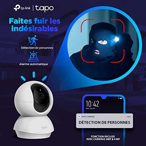 Caméra Surveillance Tapo C210 WiFi intérieure TP-Link Tapo 2K - 360°, UHD 3MP