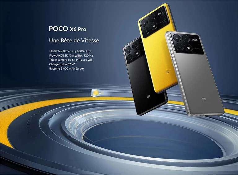 Smartphone 6.67" Xiaomi Poco X6 Pro 5G MTK - Version globale, 8300-Ultra 67W