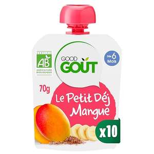 GOOD GOÛT - Petit Déj - Dès 6 Mois - Pack 10x70g - Plusieurs gouts : Exemple Mangue