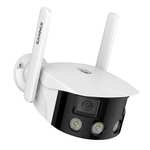Caméra de sécurité extérieure panoramique WiFi SANNCE - Double objectif, 2K 4MP, 180°, Vision nocturne couleur, Compatible Alexa & Google