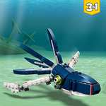 LEGO 31088 Creator 3-en-1 - Les Créatures sous-Marines, Requin, Calamar, Crabe Ou Baudroie