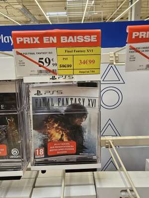 Entre 30% et 50% de remise sur une sélection de Jeux vidéos - ex : Final Fantasy XVI sur PS5 - Magasin Auchan St Sébastien