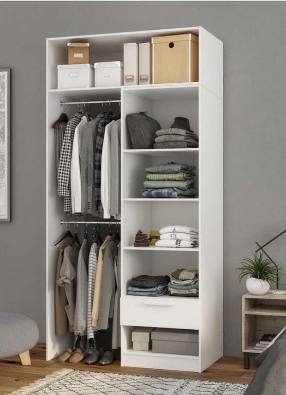 Penderie extensible armoire SPACEO Home, blanc H.240 x l.120 x P.60 cm