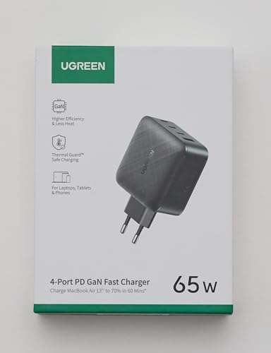 Chargeur UBS-C Ugreen - 65W, 4 Ports (via coupon - Vendeur Tiers)