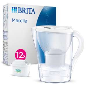 Carafe filtrante Brita Marella - 2,4L, 12 Cartouches Maxtra Pro - Blanc