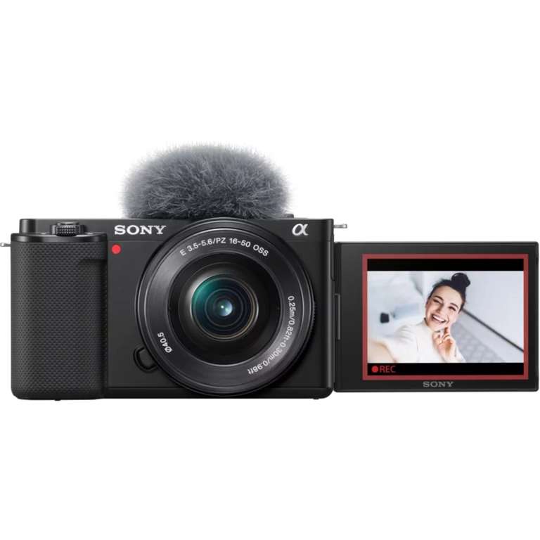 Pack Vlogging Appareil photo hybride Sony ZV-E10 + E PZ 16-50mm f/3,5-5,6 OSS + 2ème batterie + Chargeur de batterie