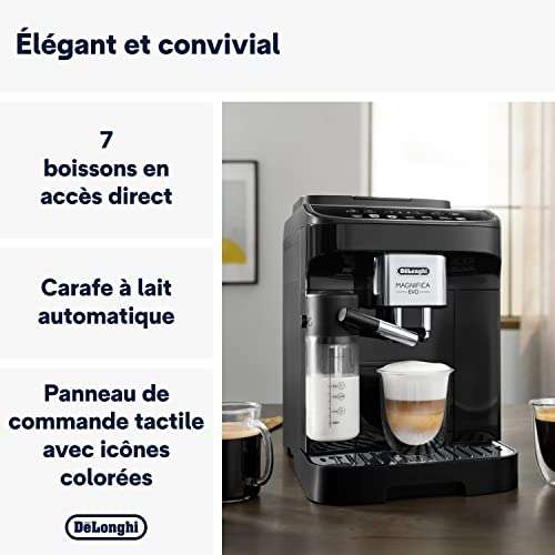Machine à café et cappucino avec broyeur à grains Delonghi Magnifica Evo ECAM292.81.B (Via ODR de 99,8€)
