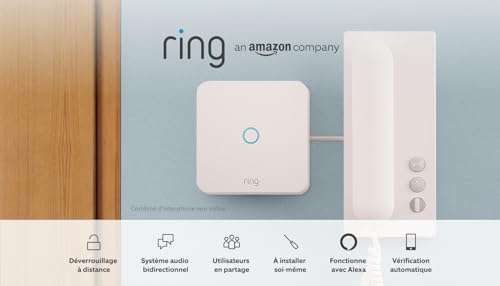 [Prime] Ring Intercom par Amazon, Mise à niveau, déverrouillage à distance, compatible Alexa, audio bidirectionnel (vérifier compatibilité)