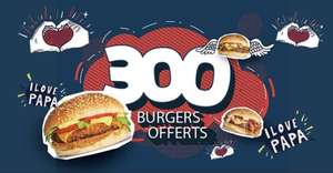 1 Burger (Tête de lard et Fils à Papa) offert aux 300 premiers clients - Les Burgers de Papa Mérignac (33)