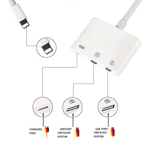 Adaptateur Lightning USB - 2 Ports USB femelle + USB C OTG (Vendeur Tiers)