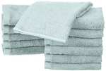 Lot de 12 petites serviettes en coton Amazon Basics - Bleu glace (via coupon)