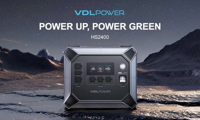 Station électrique portable VDL POWER HS2400 - 2400W / 2048Wh, LiFePO4 (Entrepôt EU)