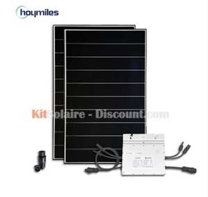 Kit solaire 850W 230V : 2 panneaux Vertex S TrinaSolar 425W + Micro onduleur duo Hoymiles HM800 + Embout (kitsolaire-discount.com)