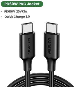 [Nouveaux clients] Câble USB vers Type C Ugreen - 0.5m, compatible charge rapide (60W), noir