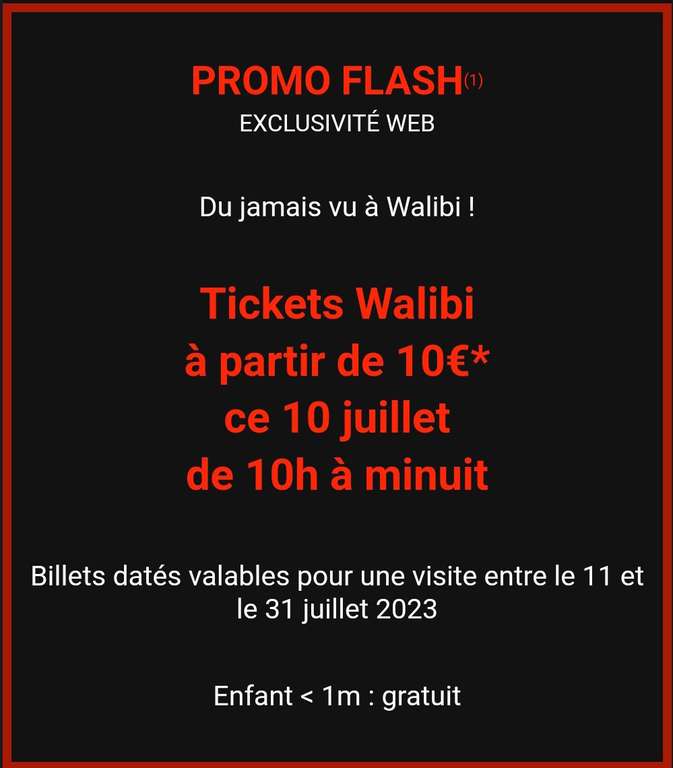 Tickets pour Parc Walibi à partir de 10€ jusqu'à 40€ (Frontaliers Belgique)