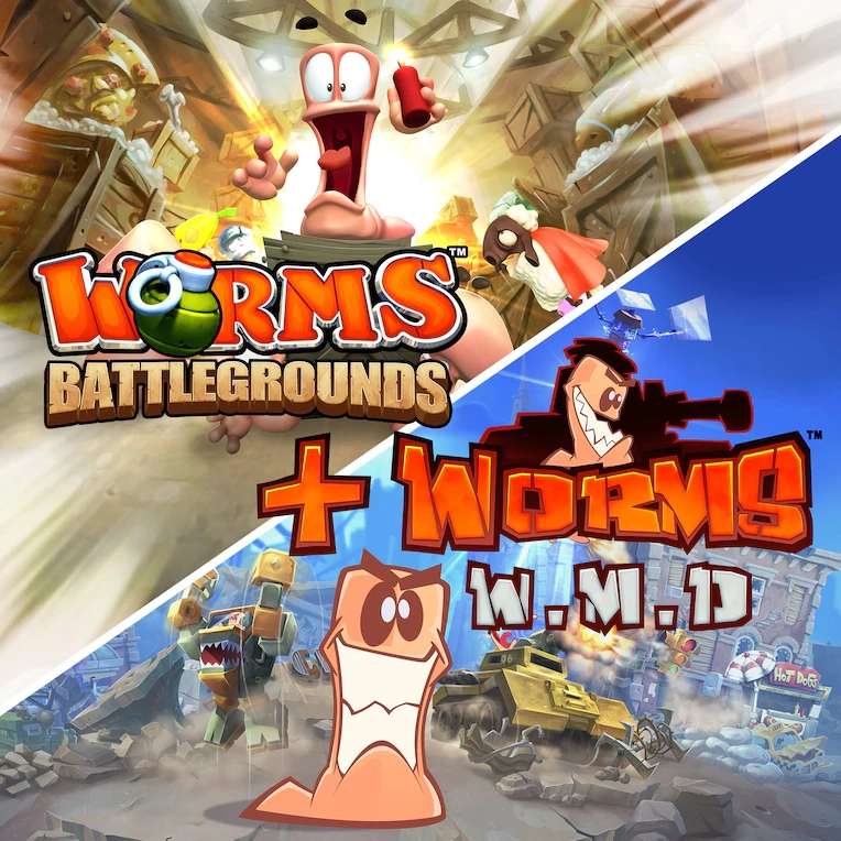 Jeux Worms Battlegrounds + Worms W.M.D sur PS4 (Dématérialisé)