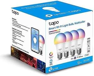 Lot de 4 ampoule connectée Tapo - WiFi, LED E27 Multicolore 2500K-6500K, Dimmable 8.7 W 806Lm, Alexa Google Home, Tapo L530E (4-pack)