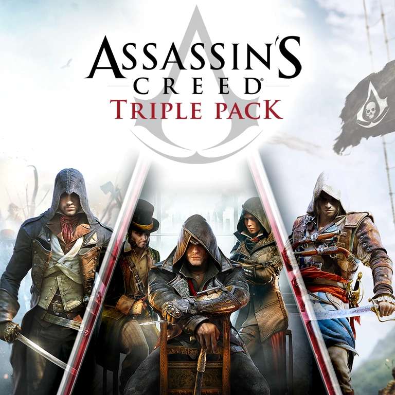 Bundle Assassin's Creed Triple Pack: Black Flag + Syndicate + Unity sur Xbox (dématérialisé, store Argentine)