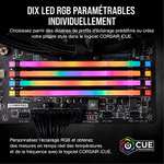 Kit Mémoire RAM Corsair Vengeance RGB PRO - 2x16 Go DDR4, 3600MHz, CL18 - Noir