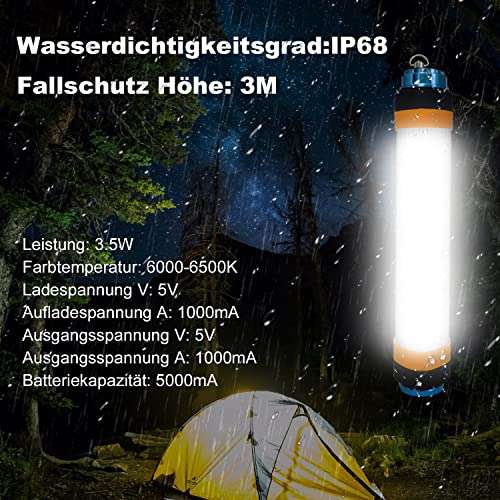 Lanterne Camping Rechargeable Exclusky - USB, Etanche, 6 Modes, Autonomie 25 heures (Vendeur tiers)