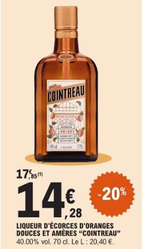 1 Bouteille de Liqueur Cointreau - 70cl, 40%