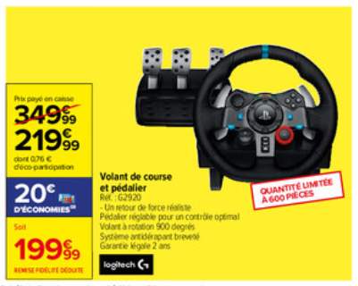 Le volant à retour de force Logitech G29 compatible PS4/PS5 à seulement  237,99 € - Bon plan - Gamekult