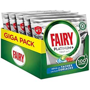 Lot de 5 paquets de 20 Pastilles Lave-Vaisselle Fairy Tout-en-1 - 100 Tablettes (13.45€ via abonnement)