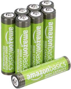 Lot de 12 Piles Rechargeables AAA Amazon Basics - Haute capacité, 850 mAh, pré-chargées