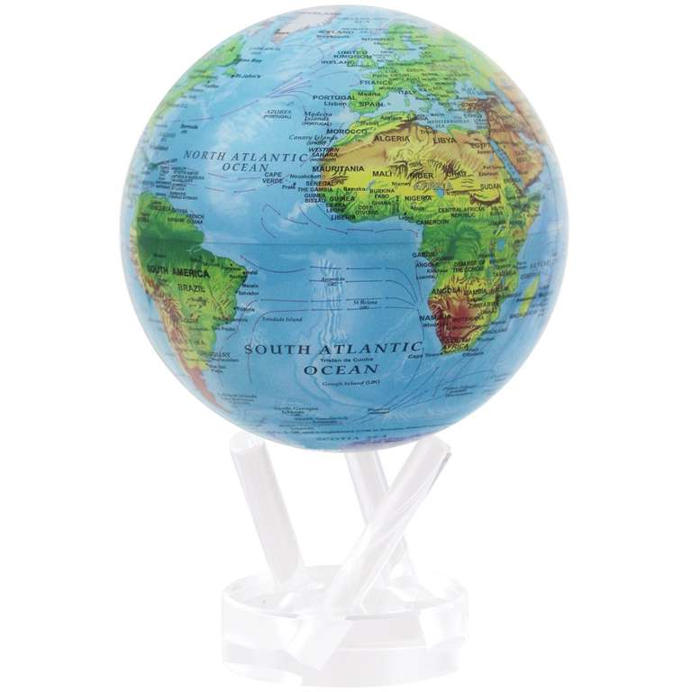 Globe autorotatif Mova - Reliefs et océans (cadeau-maestro.com)