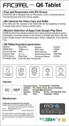 Tablette 10 FACETEL Android 13, 5G WiFi, 12+128Go (via coupon - vendeur  tiers) –