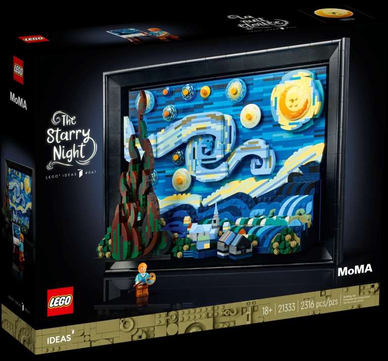 Jouet Lego Ideas 21333 Vincent Van Gogh - La Nuit Étoilée, Reproduction de Tableau sur Toile (Frontaliers Belgique)