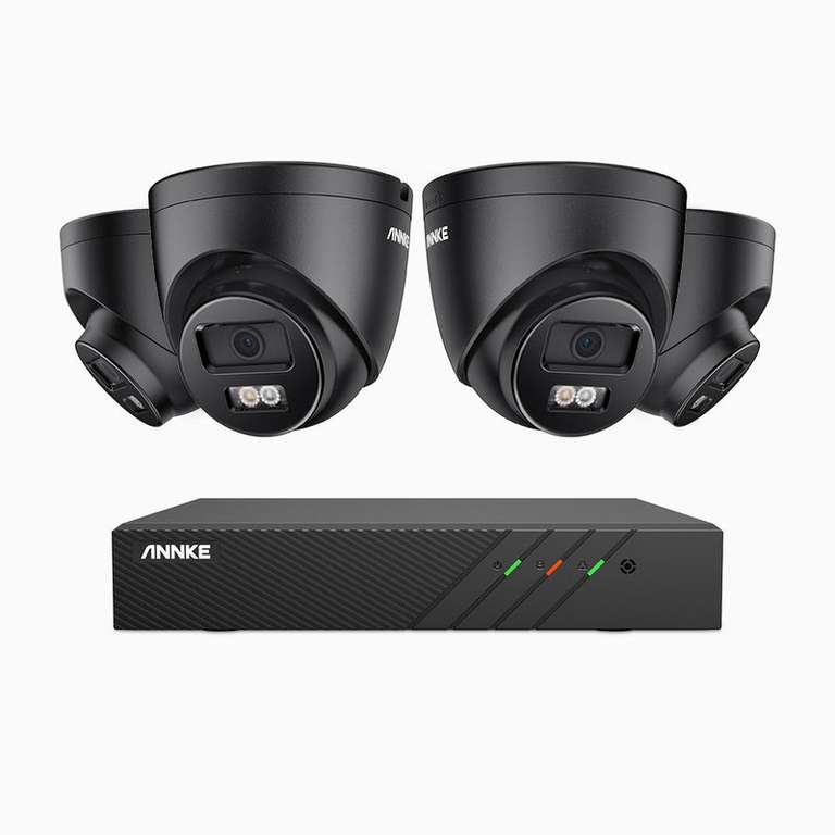 Système de surveillance PoE ANNKE AH500 - 4 Caméras 3K (3072x1728, f/1.6, 0.005 Lux) + Enregistreur vidéo NVR 8CH