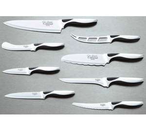 Lot de 8 couteaux de cuisine "First Cuisine" - En acier inoxydable avec revêtement en céramique - Noir
