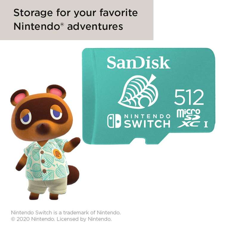 Carte Micro SD 512Go Sandisk - Licence Nintendo Switch officielle –