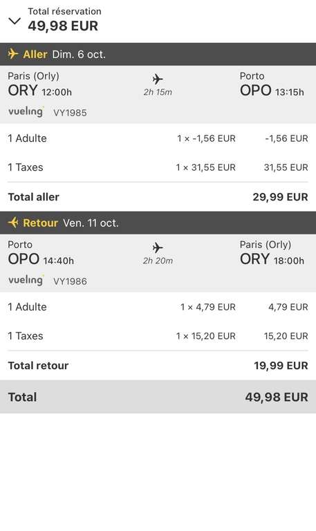 Vol Aller-retour Paris (Orly) <-> Porto (Portugal) - Du 6 au 11 Octobre (Bagage à main)