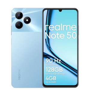 Smartphone 6,7" Realme Note 50 4G, 4Go/128Go, 90 Hz, 5 000 mAh, MicroSD - Bleu ciel