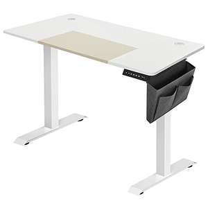 Bureau assis debout électrique Songmics LSD015W01- Acier effet bois blanc, 60 x 120 x (72-120) cm (Vendeur Tiers)