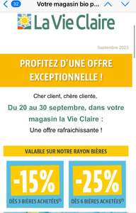 25% de réduction dès 6 bières achetées - La Vie Claire