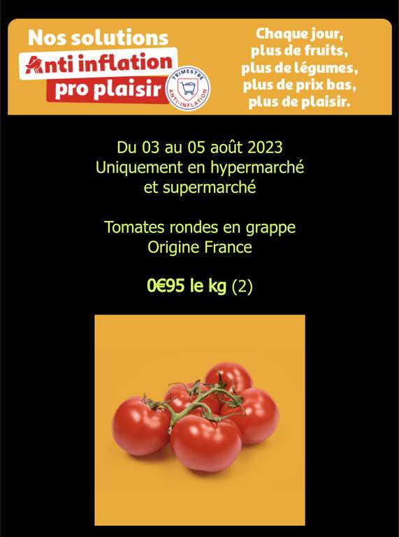Tomates rondes françaises en grappe (Le Kilo)