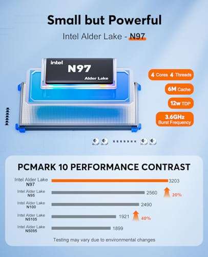 Mini PC GK3 Plus - Intel Alder Lake-N97(jusqu'à 3,6 GHz), 16Go DDR4 512Go M.2 NVMe SSD, WiFi 6 (vendeur tiers - via coupon)