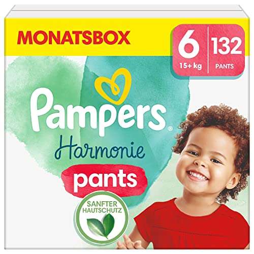 Pampers Couches-Culottes Harmonie Pants Taille 6 (15+ kg) - 132 pcs Bébé -  Pack 1 Mois –