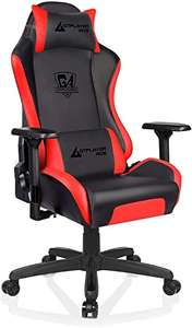 Chaise gaming GTPLAYER - Accoudoirs réglables en 4D, jusqu'à 130kg, inclinaison jusqu'à 160°, rouge (Vendeur Tiers)