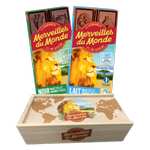 Coffret chocolat Merveille du Monde - 5 tablettes avec boîte en bois (merveilles-du-monde.fr)