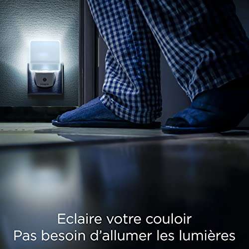 Veilleuse LED Integral - Détecteur Automatique Jour/Nuit, Format Prise Electrique, Blanc Mat