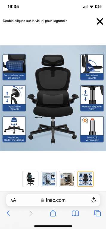 Chaise Gaming IZTOSS - Ergonomique, Dossier Inclinable, Appuie-tête & Lombaire - Noir/Blanc