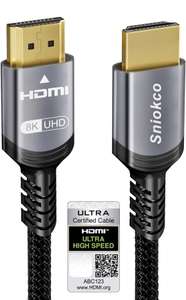 Câble HDMI Sniockco Certifié 48Gbps 4K120hz - 2M, Tressé (Vendeur tiers, Fabricant)