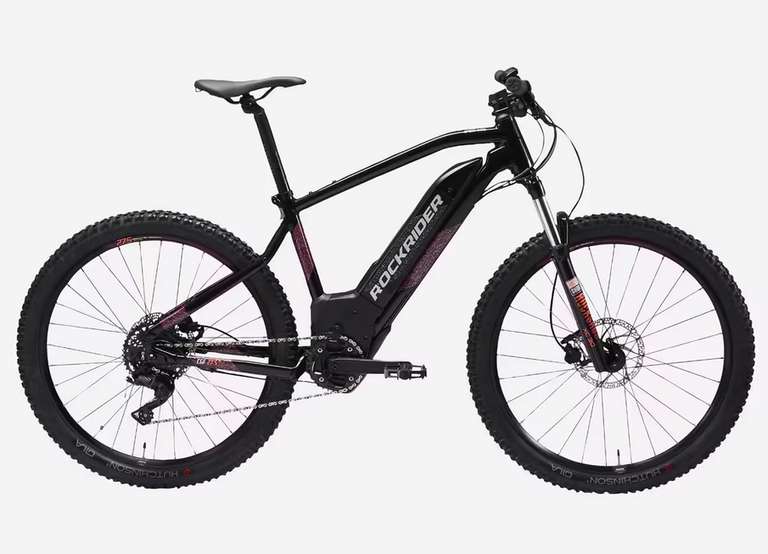 Vélo VTT électrique semi-rigide 27,5" Rockrider E-ST520 - Noir Violet